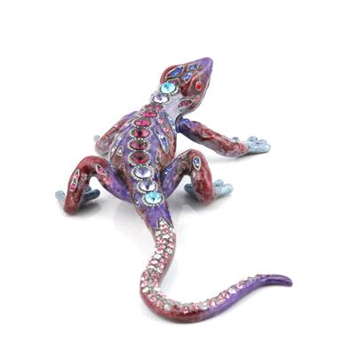 russan stone metal footed box lizard|Fuschia Jeweled Lizard Trinket Box – The Russian Store.